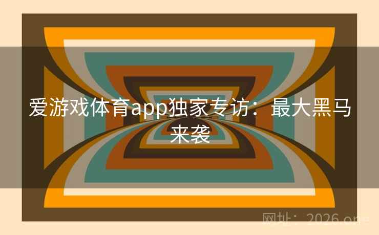 爱游戏体育app独家专访：最大黑马来袭